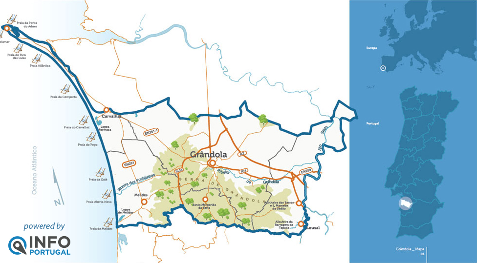 mapa de grândola Brochura Turística do Concelho de Grândola   Infoportugal 